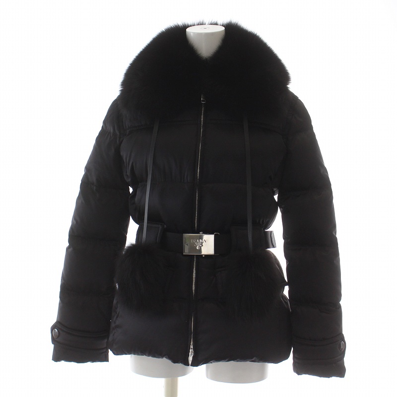 プラダ PRADA ダウンジャケット ブルーフォックスファー 毛皮 プラダ PRADA ダウンジャケット ブルーフォックスファー 毛皮
