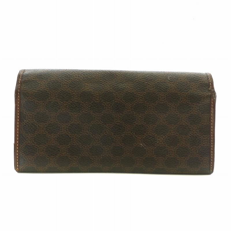 セリーヌ CELINE 長財布 二つ折り レザー がま口 マカダム柄 総