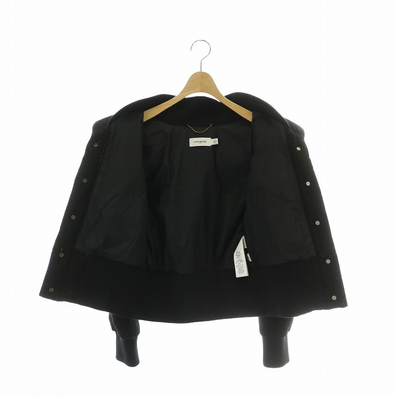 コーチ COACH ダウンジャケット ブルゾン アウター ウール ロゴ 2 S 黒