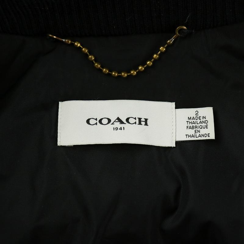 コーチ COACH ダウンジャケット ブルゾン アウター ウール ロゴ 2 S 黒