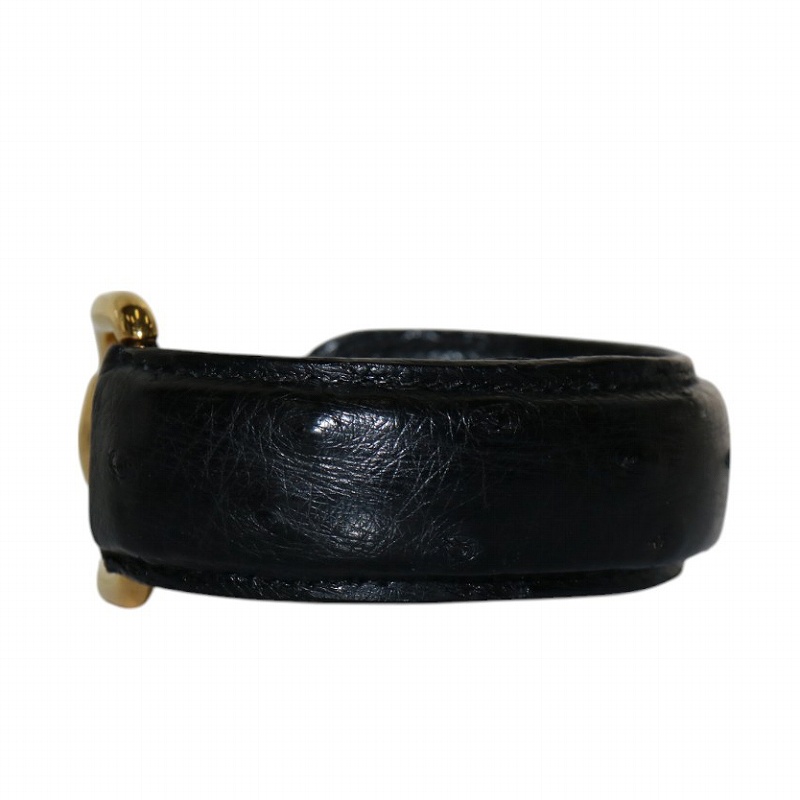 GUCCI ホースビット バングル ブレスレット ブラック× ゴールド金具 GUCCI ホースビット バングル ブレスレット ブラック× ゴールド金具