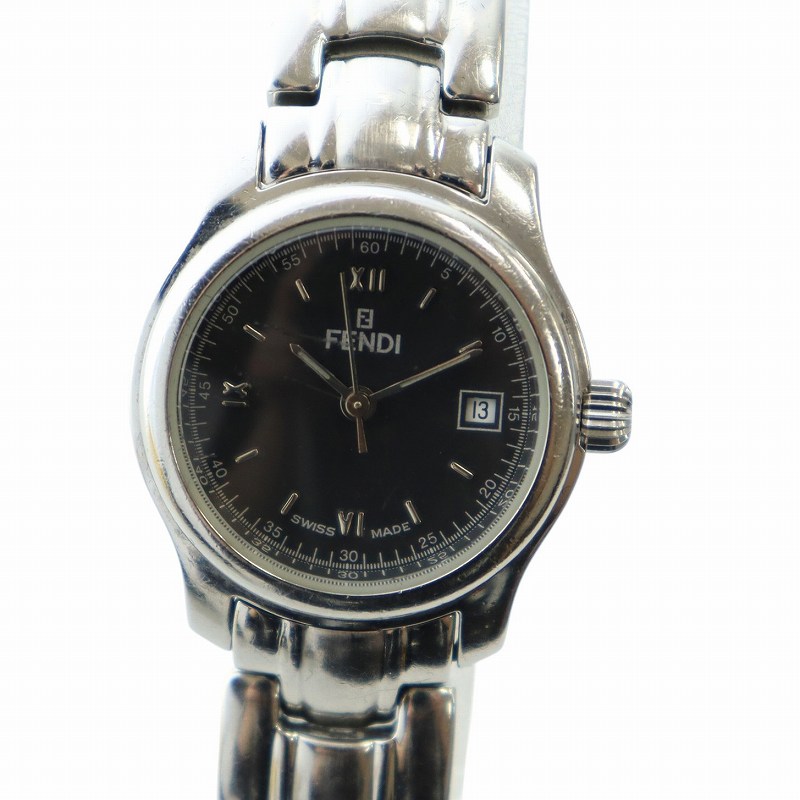 【FENDI】210L 腕時計　黒文字版 フェンディ FENDI ジャンク品 210L 腕時計 ウォッチ クォーツ ロゴ
