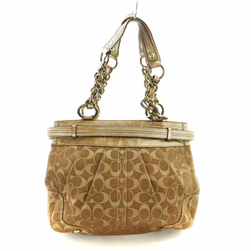 COACH コーチ ハンドバッグ シグネチャー ゴールド金具 52619 COACH コーチ ハンドバッグ シグネチャー ゴールド金具 52619