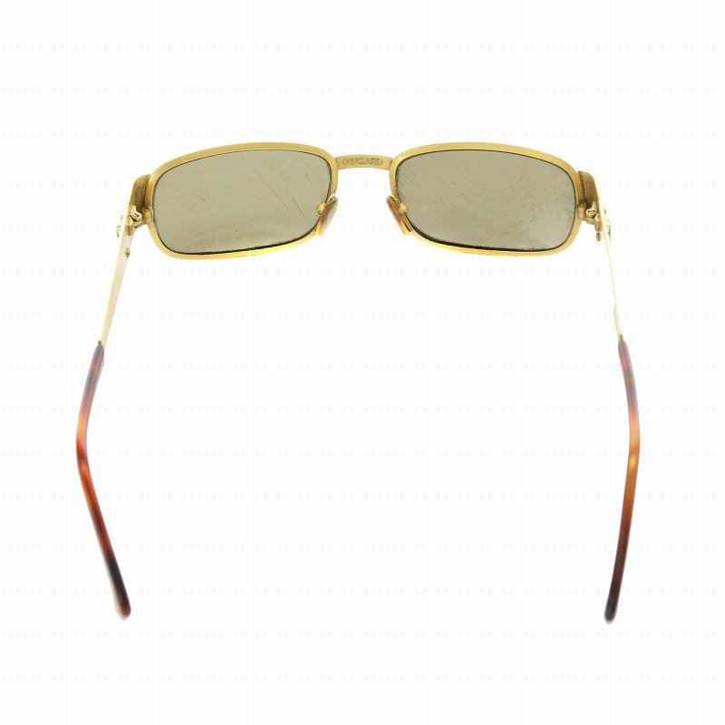 【ヴェルサーチ】サングラス　ラインストーン ベッコウ柄　茶色 リムレス　ケース付 VERSACE - 【ヴェルサーチ】サングラス ラインストーン ベッコウ