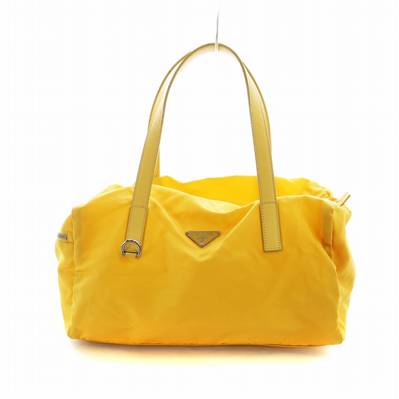 プラダ PRADA ハンドバッグ ミニボストン ナイロン 三角プレート ロゴ