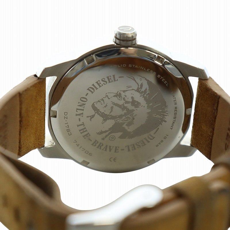 ディーゼル DIESEL 腕時計 ウォッチ クォーツ デイト レザーベルト 白