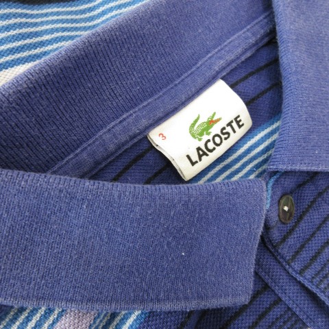 ★タグ付き新品★ LACOSTE ラコステ ポロシャツ ロゴ 半袖 鹿の子 タグ付 ポロシャツ 半袖 鹿の子 ロゴワッペン刺繍 L1212Y 黒