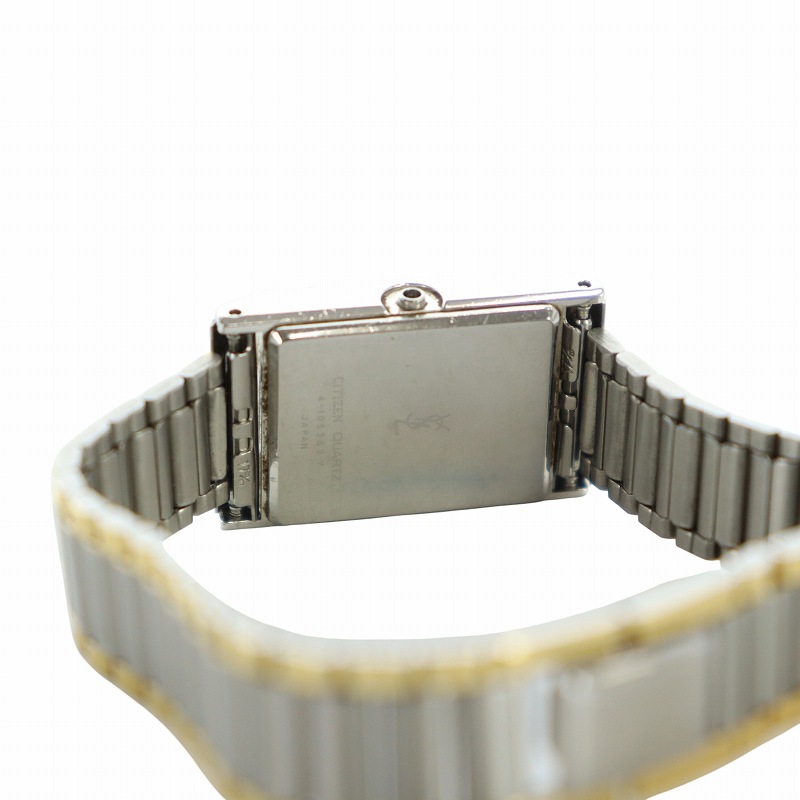 稼働品】イヴ・サンローラン スクエア 腕時計 クォーツ コンビ 新品