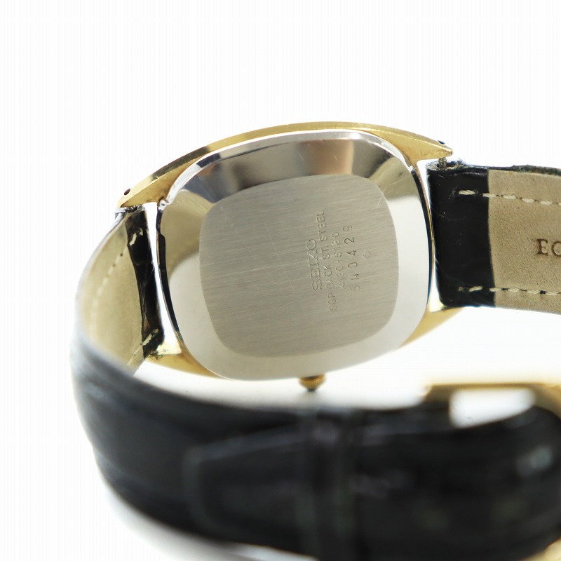 セイコー SEIKO シャリオ 腕時計 ウォッチ クォーツ 黒文字盤 ロゴ 
