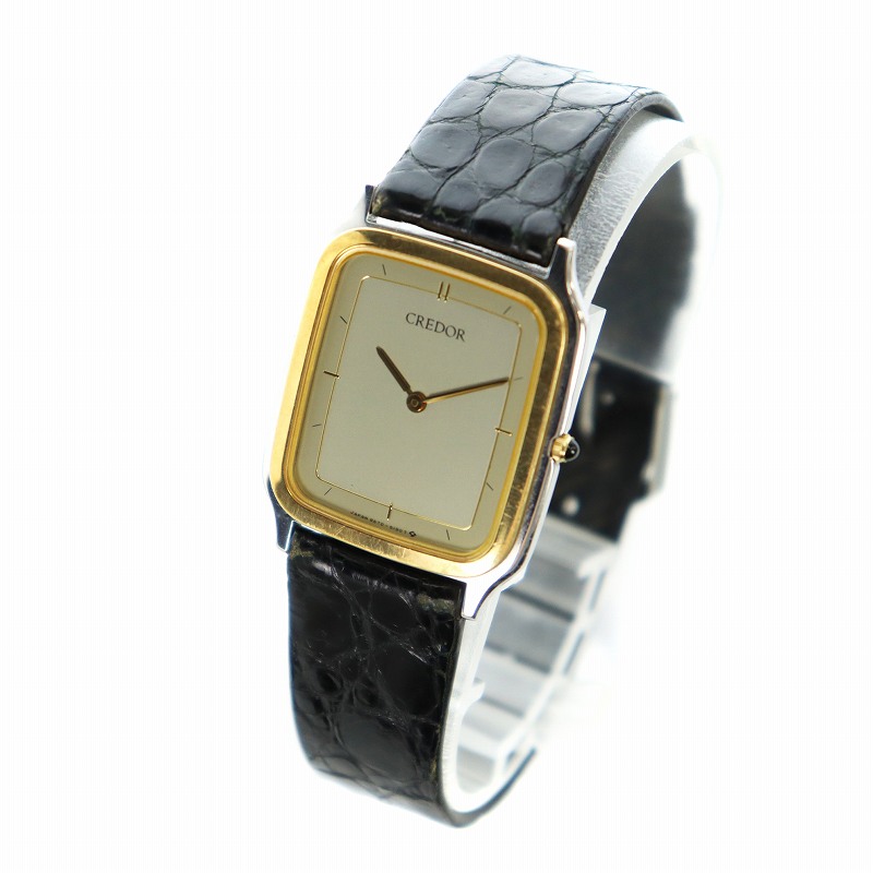 セイコー SEIKO CREDOR クレドール 18KTベゼル SS 腕時計 ウォッチ