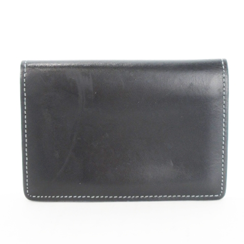 バーバリー ブラックレーベル 名刺入れ レザー ブラック ブルー 中古AB