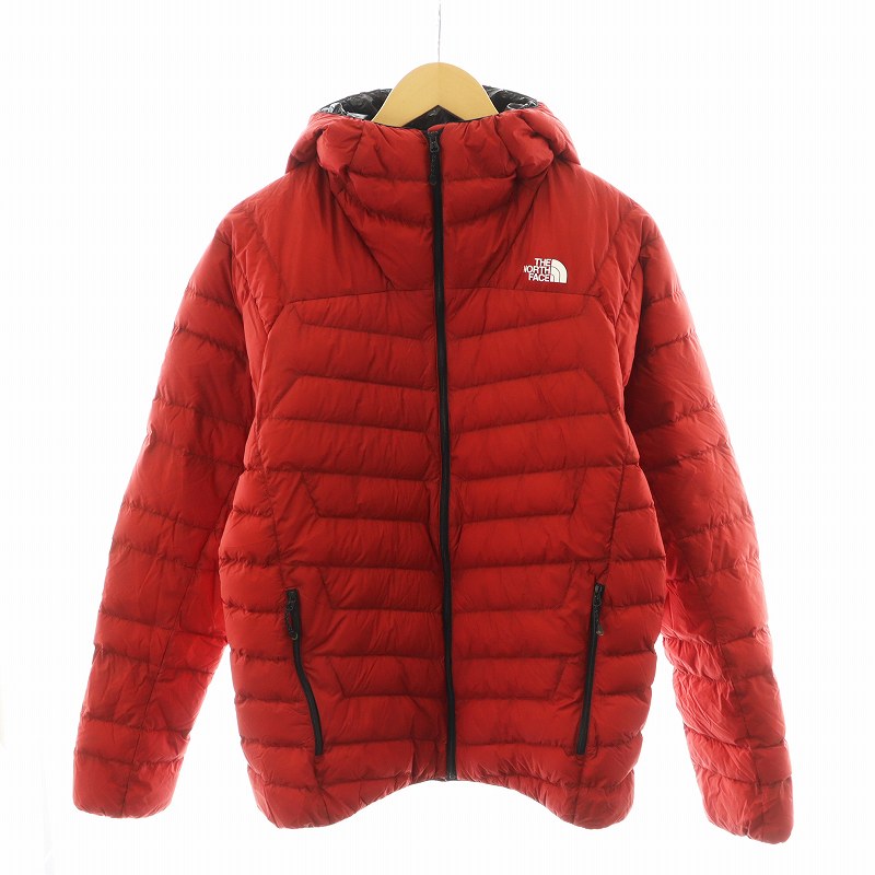 ノースフェイス HYVENT フードダウンコート レッド 120 ノースフェイス フードダウン HYVENT 800FIL レッド レディースXL