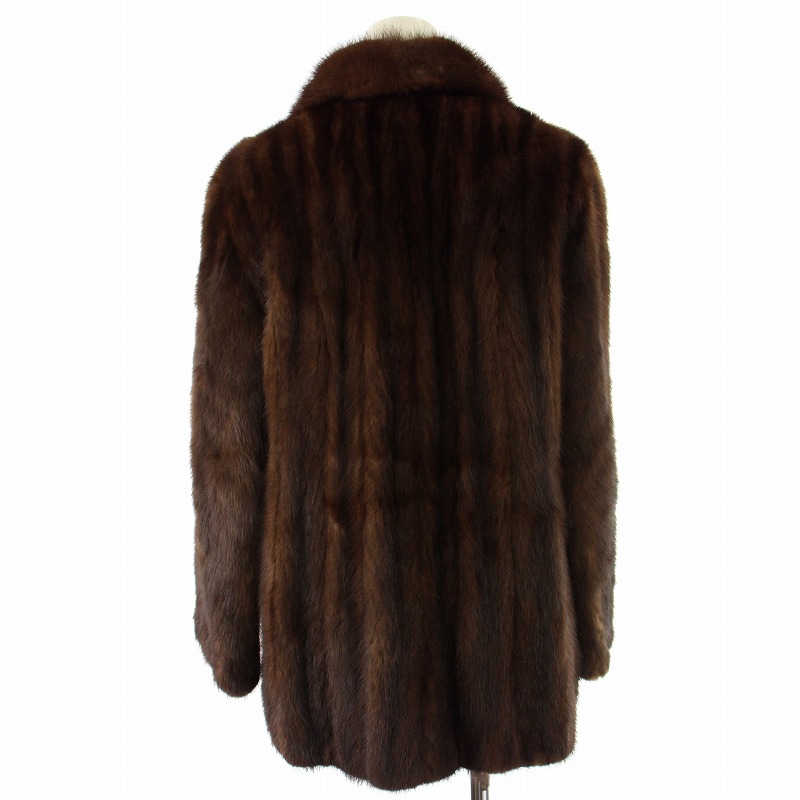 ノーブランド ファーコート アウター 毛皮 ミンク ショート 茶色