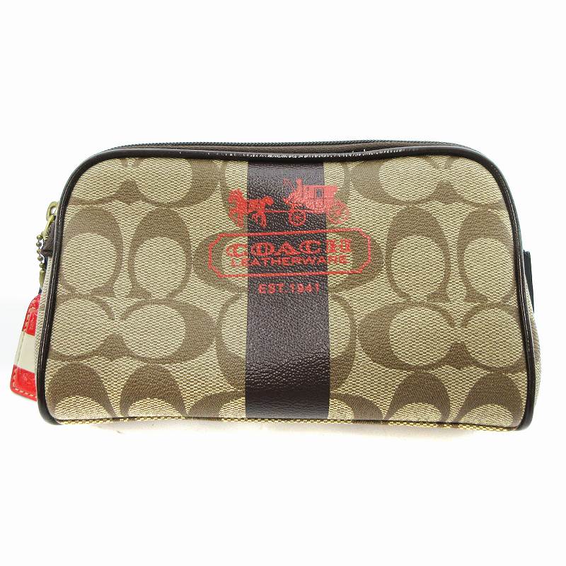 コーチポーチ コーチ ポーチ / CORNER ZIP WISTLET IN SIGNATURE CANVAS