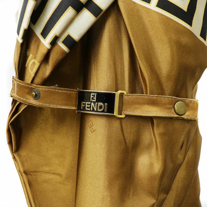 フェンディ FENDI 雨傘 長傘 パラソル ロゴ ズッカ柄 総柄 ベージュ