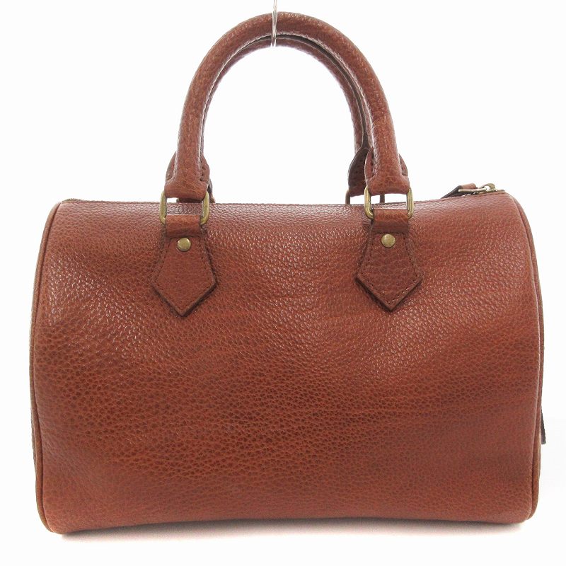 ラルフローレン RALPH LAUREN 美品 ミニボストンバッグ レザー 茶 