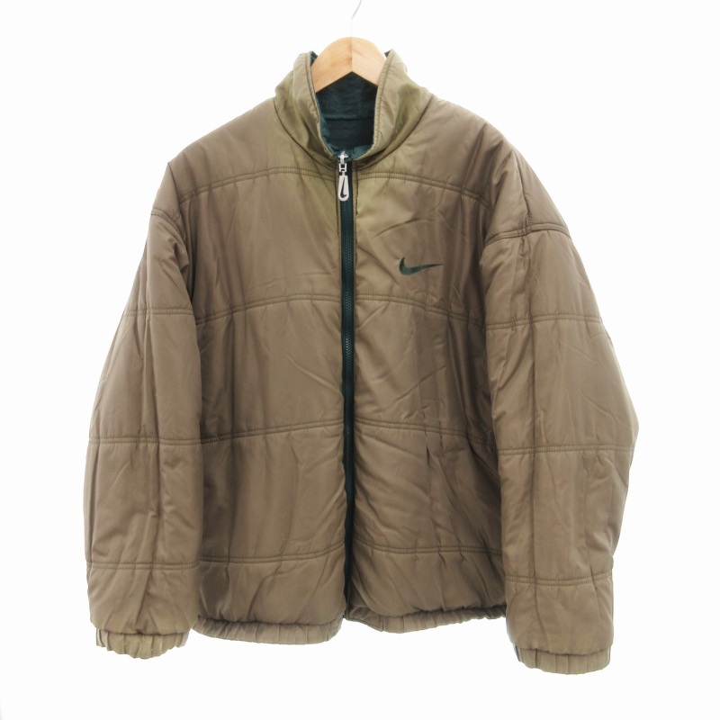 ナイキ　NIKE　90s　リバーシブル　ダウンジャケット　レアカラー　カーキ ナイキ NIKE ヴィンテージ 90s 白タグ 中綿ジャケット リバーシブル ス