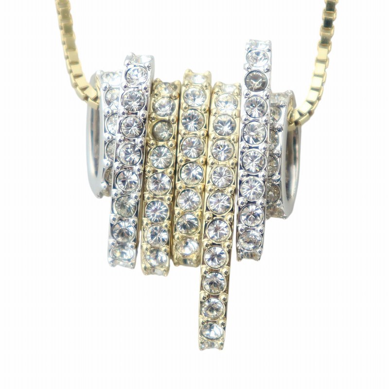スワロフスキー SWAROVSKI ネックレス ラインストーン オーバル リング 