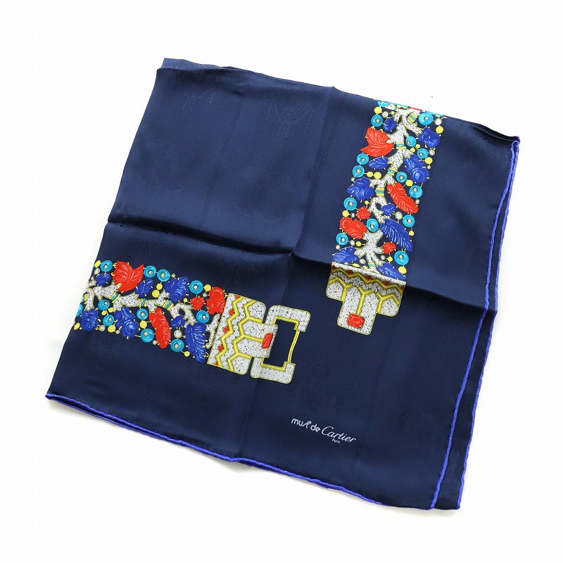 カルティエ ストール シルク カルティエ Cartier 大判スカーフ ストール 絹 シルク ロゴ 総柄