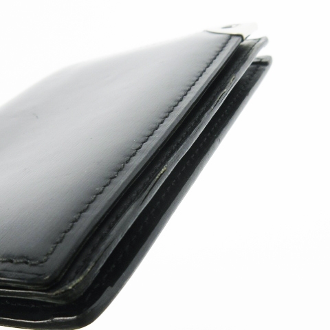 ダンヒル dunhill カードケース 名刺入れ 二つ折り レザー 本革 メタルロゴ 黒 ブラック /CK21 ■GY18 メンズ