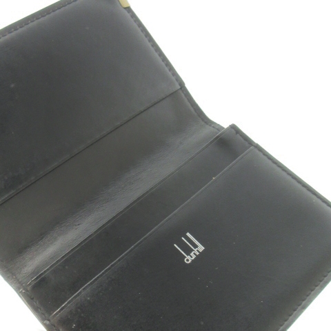 ダンヒル dunhill カードケース 名刺入れ 二つ折り レザー 本革 メタルロゴ 黒 ブラック /CK21 ■GY18 メンズ