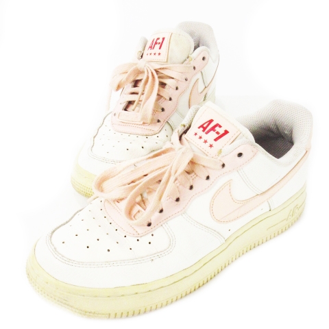 ナイキ NIKE Air Force 1 エアフォースワン スニーカー レザー 革 レースアップ ロゴ パンチング 24.0cm ピンク 315115-167 /CK2 ■GY18 レディース