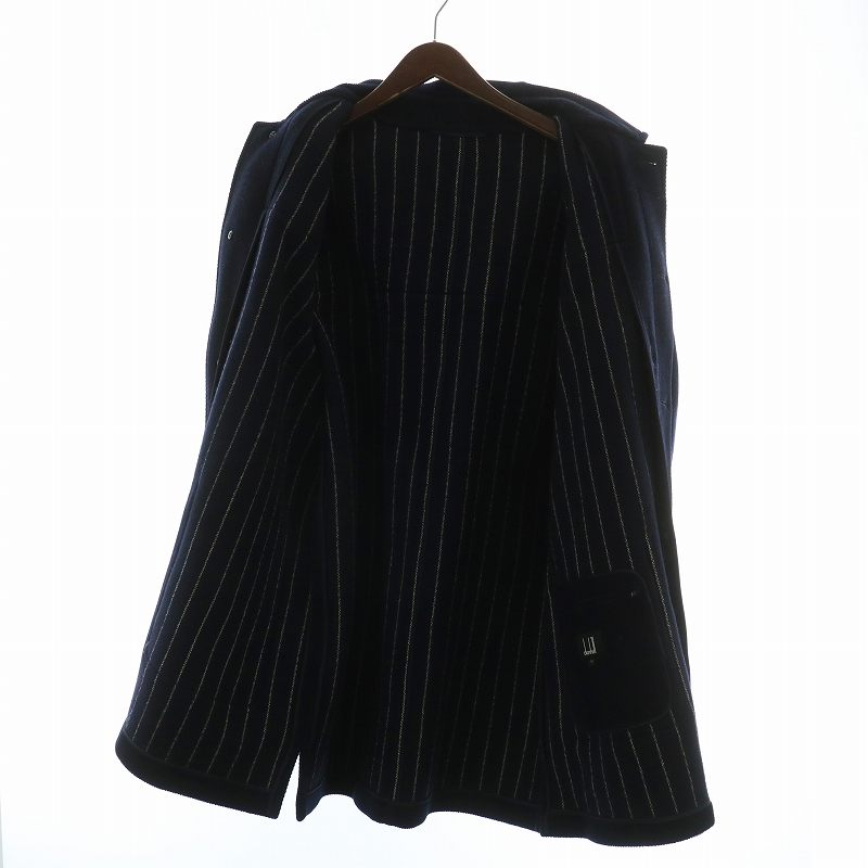 美品]ダンヒルダッフルコートヘリンボーン水牛角トグルラムスキン