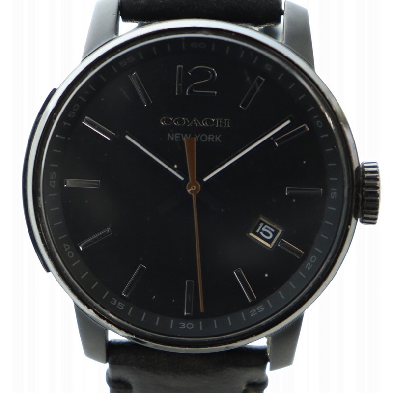 コーチ COACH 腕時計 ウォッチ クォーツ カレンダー付き 黒文字盤  