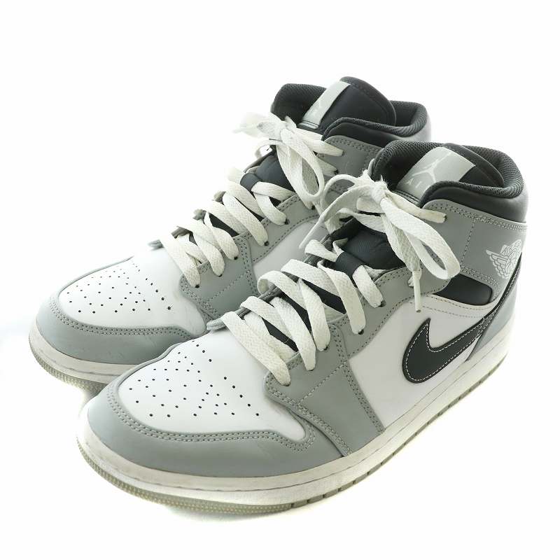 ナイキ エアジョーダン1 ミッド \"グレー ホワイト/アンスラサイト\" エアジョーダン1 ミッド グレー ホワイト アンスラサイト Nike