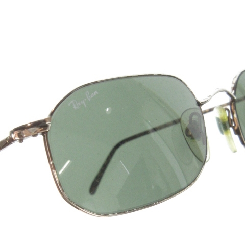 レイバン サングラス メタル シルバー ダークグリーン ロゴ 美品 70804 レイバン RAY BAN Slim Line サングラス 眼鏡 メタルフレーム スクエア