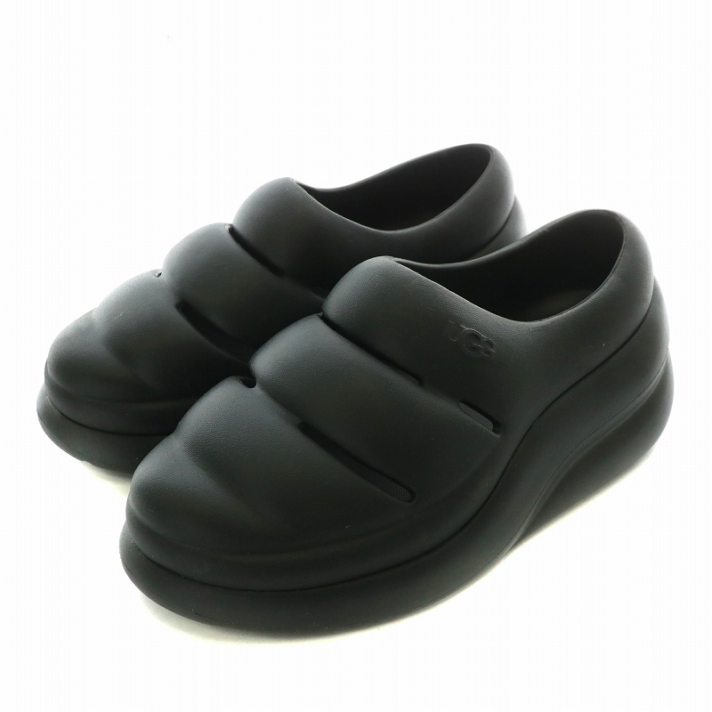 アグサンダル ugg 厚底 スリッポン 黒 UGG Tazzlita もこもこ 厚底