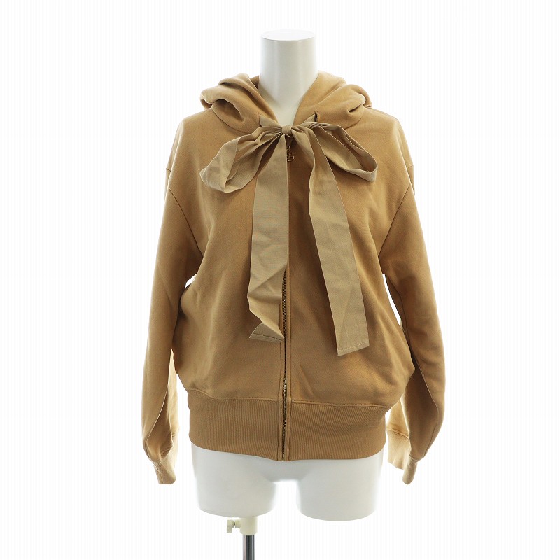 パトゥ PATOU パーカー トレーナー 長袖 ジップアップ フード リボン