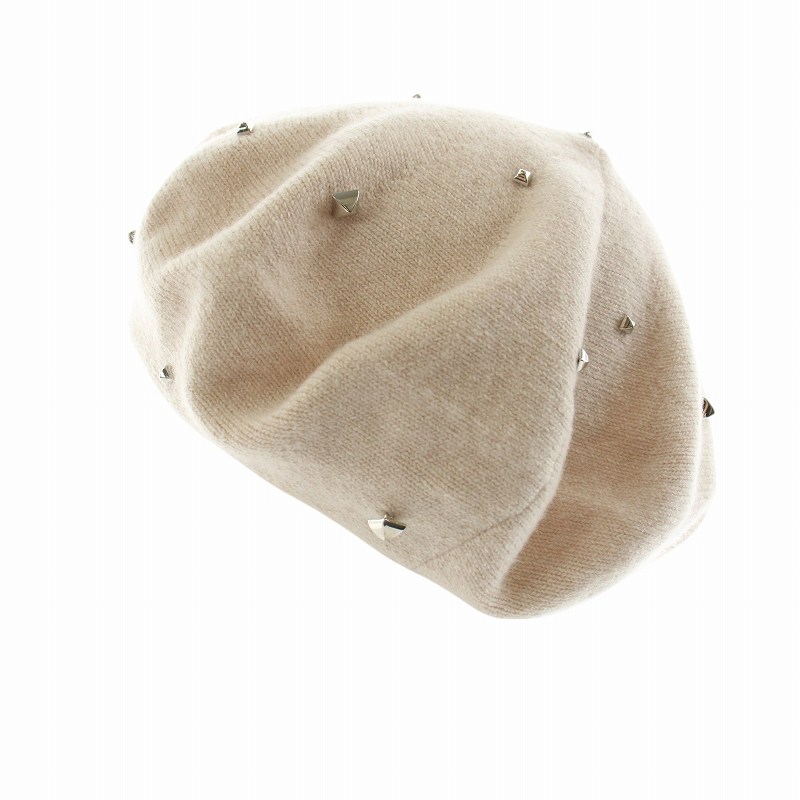 エルメス HERMES イタリア製 帽子 ベレー帽 カシミヤ スタッズ