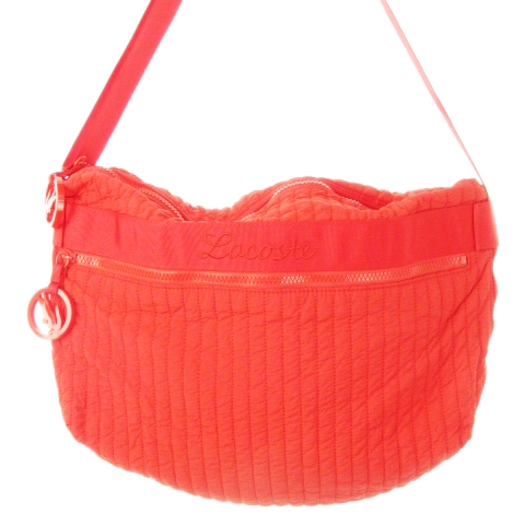 【美品】LACOSTE ラコステ キルティングショルダーバッグ セール】 パフィークロコ キルテッドバッグ （ショルダーバッグ