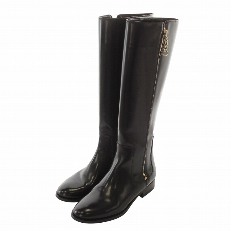 美品新品未使用SAINT LAURENT スエード ロングブーツ 黒 Saint Laurent(サンローラン) ロングブーツ(レディース) - 海外