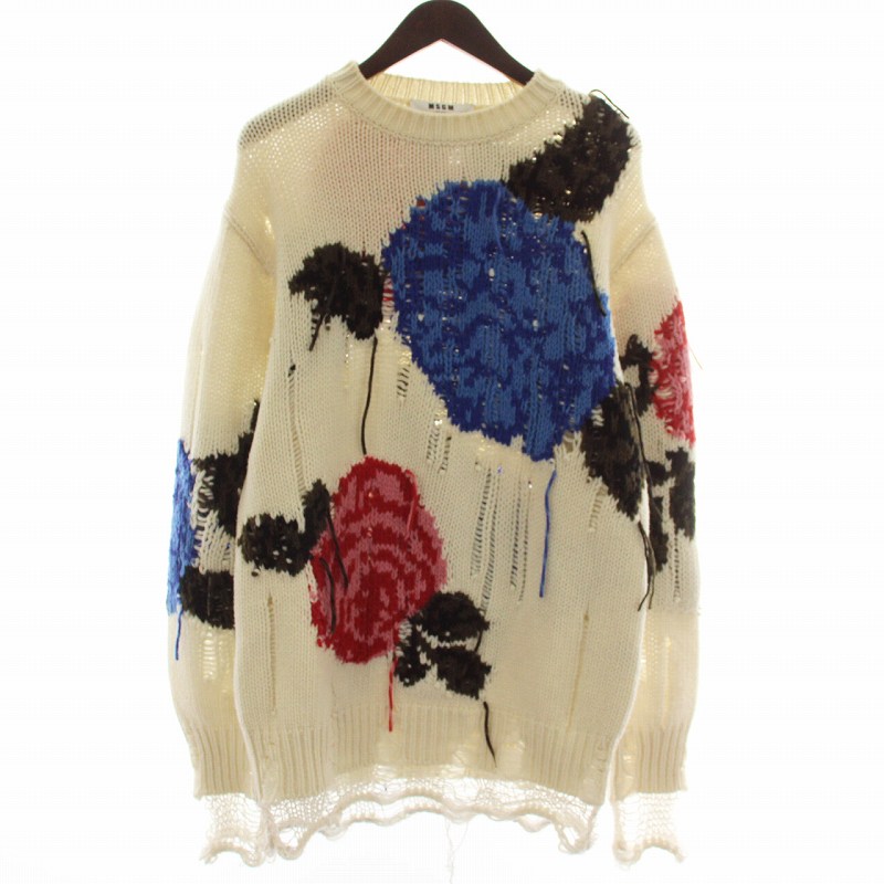 エムエスジーエム MSGM Damaged Flower Over Knit ニット セーター 