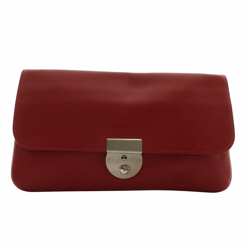ロンシャン LONGCHAMP クラッチバッグ セカンドバッグ レザー シボ革