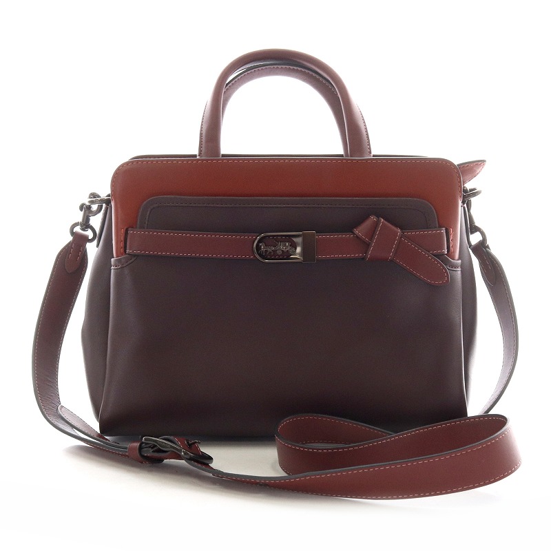 コーチ COACH テート キャリーオール 馬車金具 カーフ レザー 2way 