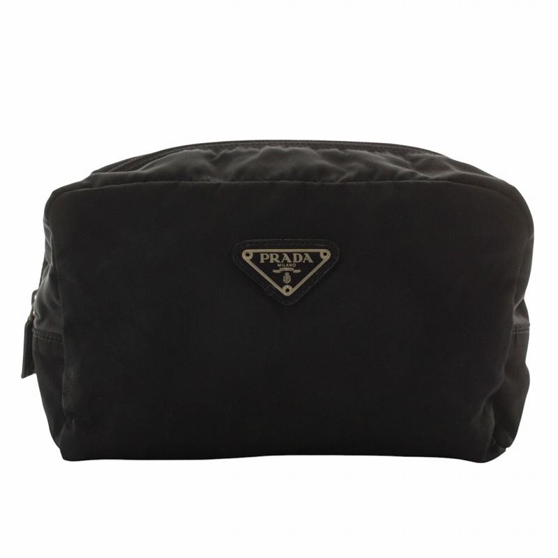 プラダ PRADA メイクポーチ 化粧ポーチ 小物入れ ナイロン ロゴ 三角  