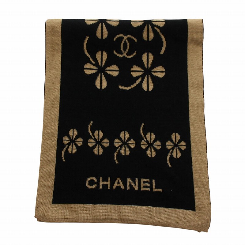 シャネル CHANEL マフラー ストール ニット クローバー ココマーク 総