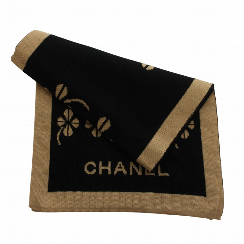 シャネル CHANEL マフラー ストール ニット クローバー ココマーク 総