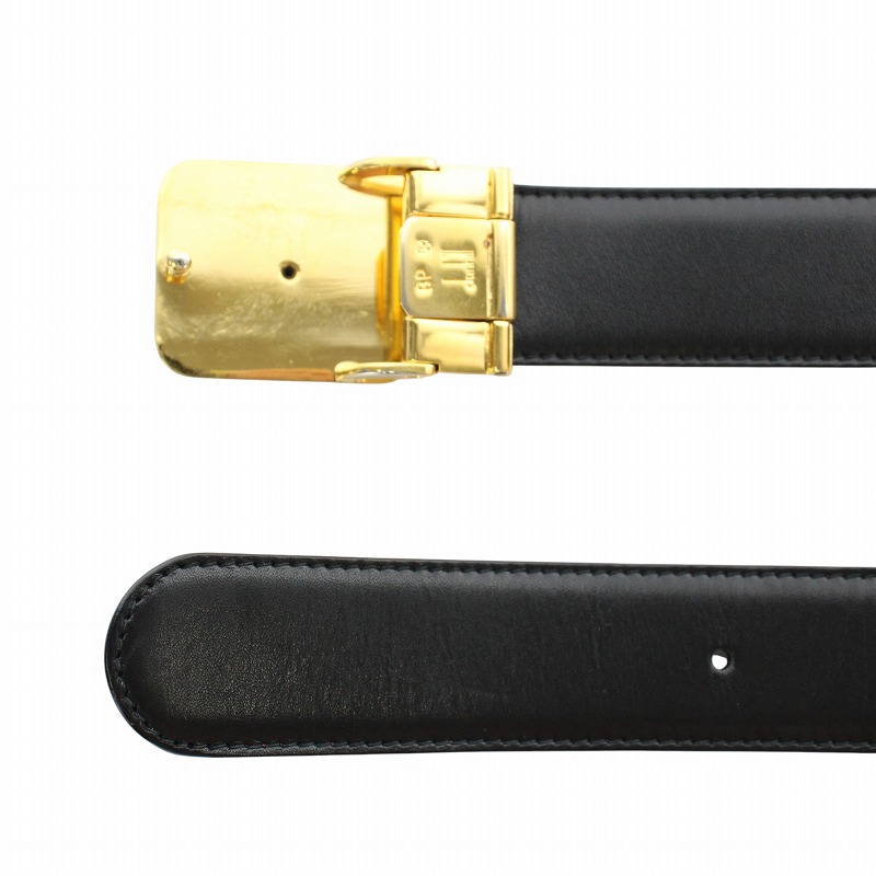 ダンヒル dunhill ベルト レザー ロゴ バックル ゴールド金具 茶色