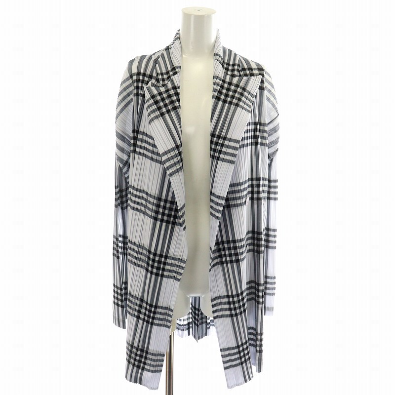 PLEATS PLEASE ISSEY MIYAKE - 【美品】サイズ3 プリーツプリーズ ガーゼ ダイヤ プリーツ　ジャケット PLEATS PLEASE ISSEY MIYAKE イッセイミヤケプリーツプリーズ