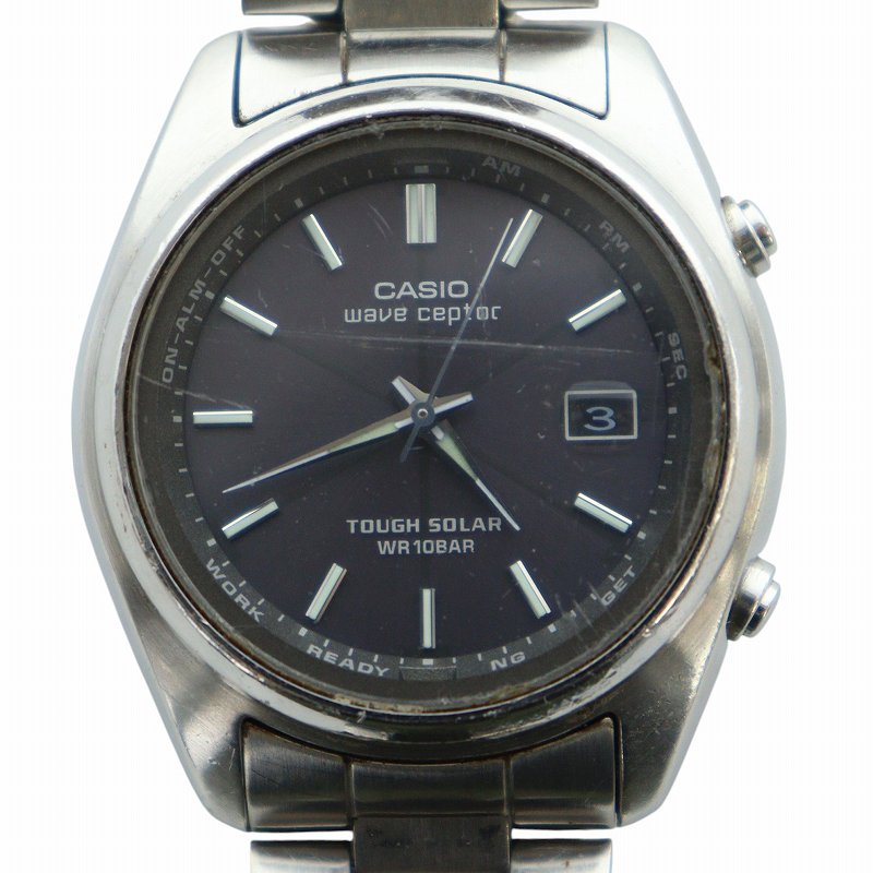 Casio Wave-ceptor ソーラー WVQ-110DJ Casio Wave Ceptor Wvq-110Dj Analog Solar Men Wave Center