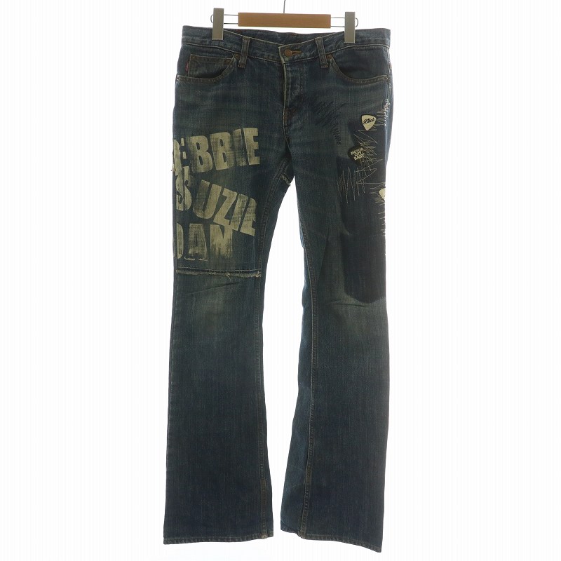 ヒステリックグラマー 総柄 ワッペン柄 ブーツカット パンツ ヒステリックグラマー HYSTERIC GLAMOUR デニムパンツ ジーンズ