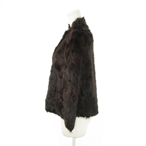 ミンク ブラウンファーポンチョ ミンク100% リアルファーポンチョ