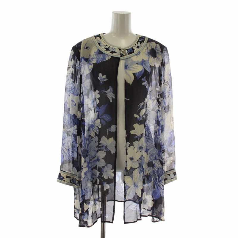 レオナールLEONARD 花柄ノーカラージャケット