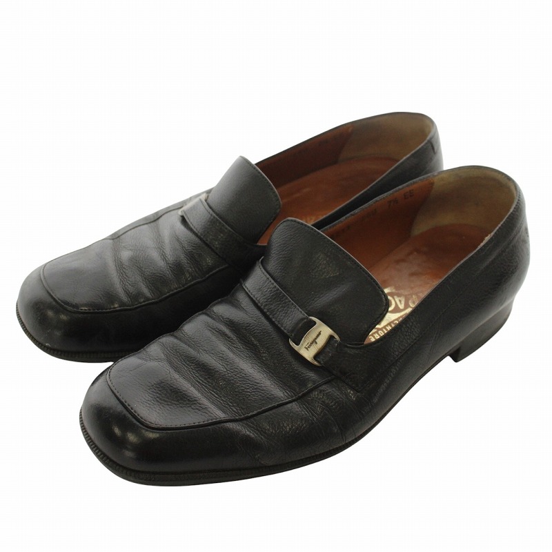 サルバトーレ フェラガモ 黒 プレーントゥ 25.5cm 除菌・消臭済み