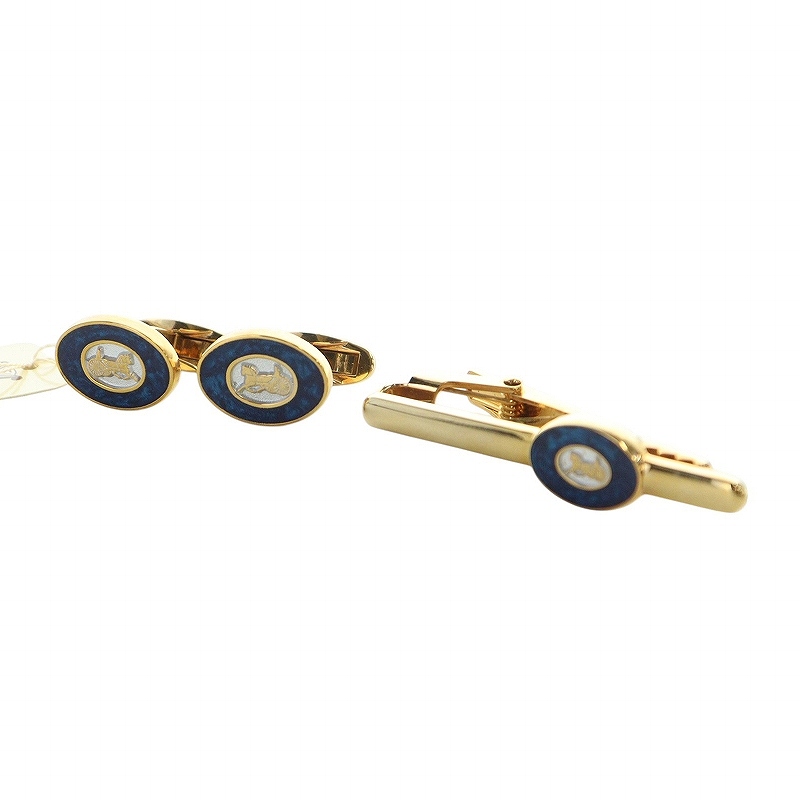 セリーヌ CELINE ネクタイピン カフスボタン セット ロゴ ラウンド