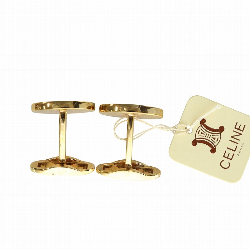 セリーヌ CELINE ネクタイピン カフスボタン セット ロゴ ラウンド